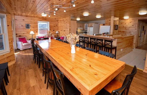 Cassopolis House | Lakefront Cedar Lodge Sandy Beach + Wheelchair Friendly + 47 Wooded Acres!