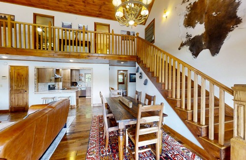 Rock Harbor Cabin | Lakefront home with amazing views, grill, fire pit, private dock, & AC