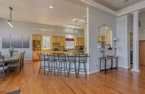 Mineral House | Lakefront stunner with pool, 50' waterslide, hot tub, & dock - dog-friendly