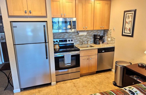 South Lake Tahoe Apartment | Lakeland Village - Private Beach - Large Studio - Pool View, King Bed, Full Kitchen