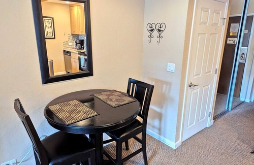 South Lake Tahoe Apartment | Lakeland Village - Private Beach - Large Studio - Pool View, King Bed, Full Kitchen