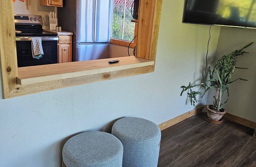 Tia Juana Cabin | Lakeside, boat dock and hot tub with this snug small cabin.