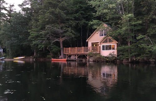 Fryeburg Cottage | Lakeside Cottage Facing White Mountains- overhangs lake - Panoramic sunset views