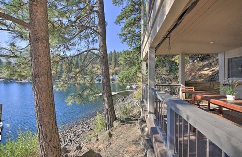 Hayden Lake House | Lakeside Suite · Waterfront Lake Studio with Deck + Beach Access