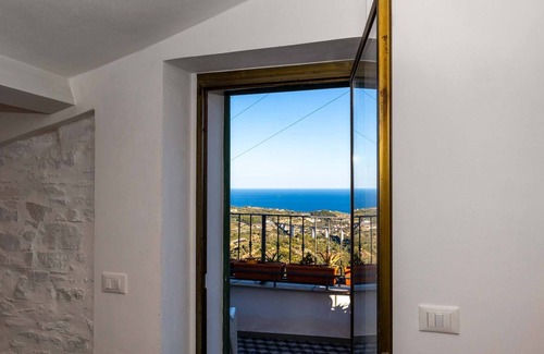Cipressa Apartment | Large panoramic sea view terrace, stone shower, excellence vacation.
