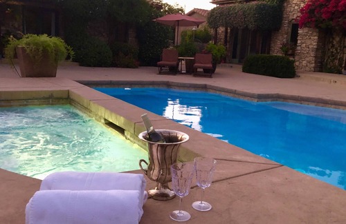 Morgan Hill Cottage | Large poolside King suite with private entrance