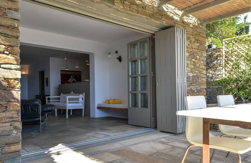 Agios Romanos Villa | Lavish Tinos See Front Villa | Villa Areti | 2 Bedrooms | Breathtaking Sea Views | Private Furnished Terrace with Shaded Outdoor Dining Area | Pet Friendly | Shared Outdoor Pool | Prime Location | Agios Romanos
