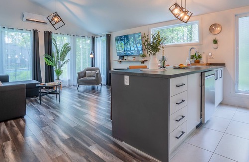 Pont-Rouge Ski Chalet | ⭐ Le Palmier de Portneuf 🌴 Private hot tub, Pool, Sauna, Billiards, Trails ⭐
