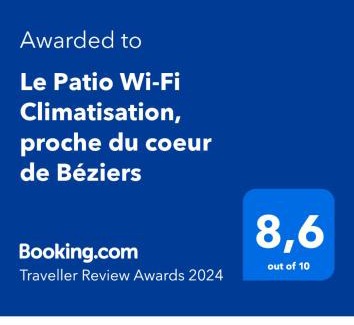 Beziers Apartment | Le Patio superbe T3 Climatisation Terrasse Wi-Fi Netflix 15 mn coeur de ville 70 m2