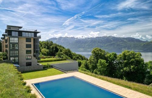 Chexbres Apartment | Les Terrasses de Lavaux-2 Appartement de Luxe avec Vue Panoramique et Piscine"