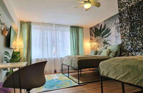 Giessen Apartment | Light Jungle - Innenstadt für 7 Grill Balkon Netflix Waschtrockner