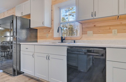 Gray House | Little Sebago Lake Home with Boat Slip
