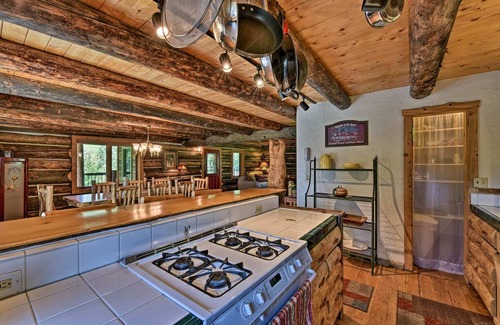 Almont Cabin | Longhorn Ranch Cabin w/Hot Tub, Large Deck and Stunning Views!