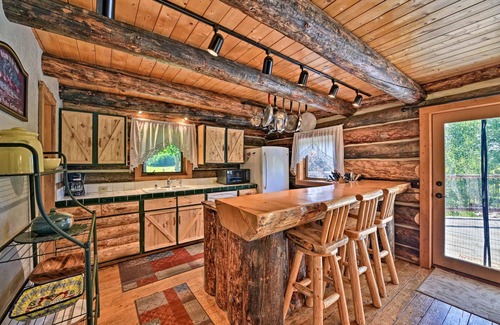 Almont Cabin | Longhorn Ranch Cabin w/Hot Tub, Large Deck and Stunning Views!