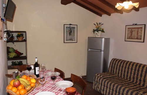 Colle di Val d'Elsa House | Lovely apartment in villa for 2 guests with pool, TV, patio and pets allowed