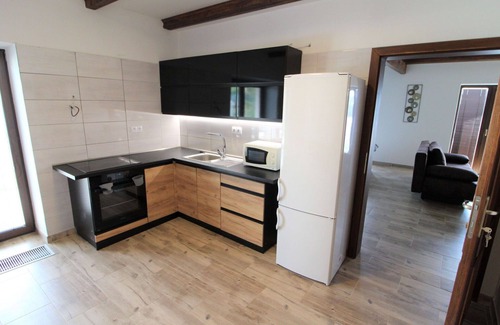 Zupanovice Apartment | Lovely apartment for 9 guests with pool, WIFI, TV, patio, pets allowed and parking
