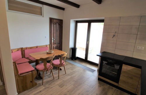 Zupanovice Apartment | Lovely apartment for 9 guests with pool, WIFI, TV, patio, pets allowed and parking