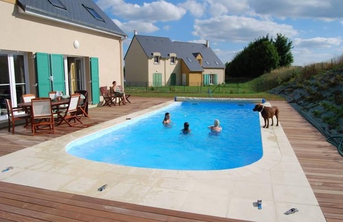 Port-en-Bessin-Huppain House | Luxurious new house on Omaha Beach golf course with private pool