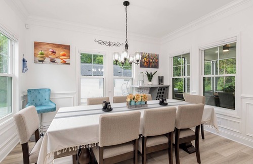 Hayes House | Luxurious 5-bedroom house with swim-spa, fitness&weight room, game room, & more!