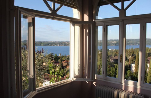 Gardone Riviera Villa | Luxurious Villa in Gardone Riviera with Splendid Garden, 180° Lake View, Office