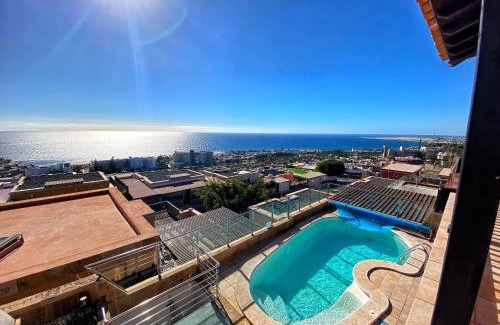 San Agustin Villa | Luxury 5 star Villa Violetta with amazing sea view, jacuzzi and heated pool
