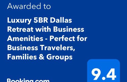 Dallas House | Luxury 5BR Dallas Retreat with Business Amenities - Perfect for Business Travelers, Families & Groups