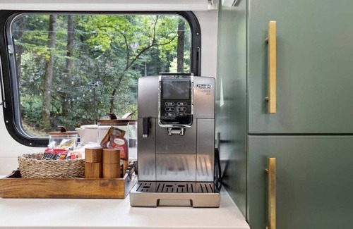 Pisgah Forest House | Luxury Airstream W/Bathtub, River & Hot Tub