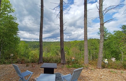 Lake Toxaway House | LUXURY GLAMPING YURT - view of devils courthouse on private 17 acres