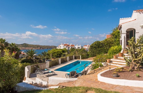 Platges de Fornells Villa | Luxury Villa with Pool, Jacuzzi and Sea Views and 5 Min Walk To Shop/Restaurants