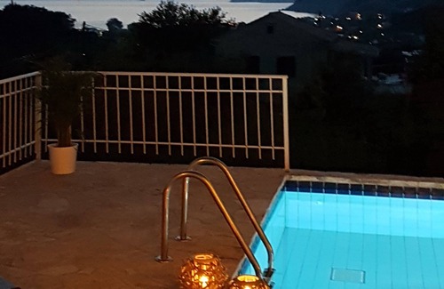 Arillas Villa | Luxury villa with private swimming pool and sea and sunset views