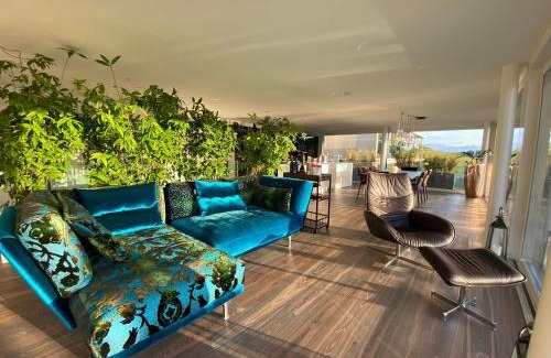 Gummenen Apartment | Luxusloft mit warmem Outdoor Whirlpool