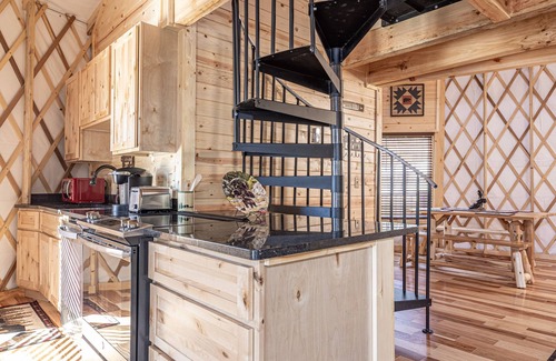 Pigeon Forge Cabin | McBeary is Cozy, Cute, Luxury Yurt w/Big Deck, Hot Tub - Next to Dollywood