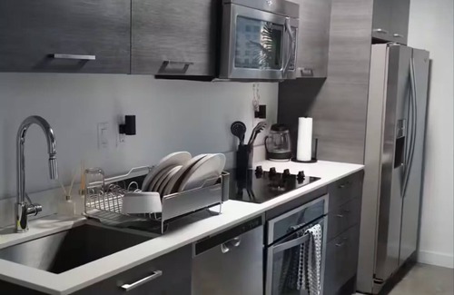 Downtown Miami Apartment | Miami Modern Loft Murals Floor-to-Ceiling