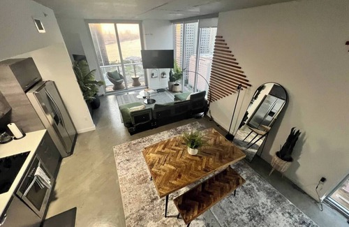 Downtown Miami Apartment | Miami Modern Loft Murals Floor-to-Ceiling