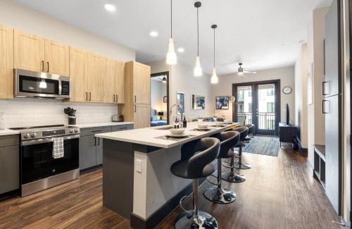 North Burnet Apartment | Modern Comfort North Austin with Balcony and Workspace
