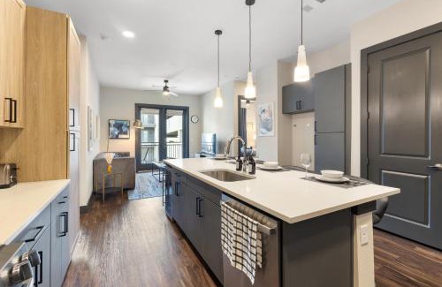 North Burnet Apartment | Modern Comfort North Austin with Balcony and Workspace