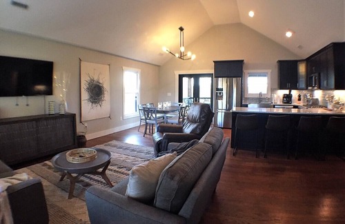 St. Stephens House | Modern Lake Hickory Home w/Dock, Kayaks, Firepit & Game Room