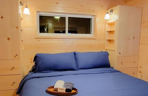 Whippleville Cabin | Modern Tiny Home Cabin Deux w./ Hot Tub next to Titus Mtn Ski & Malone