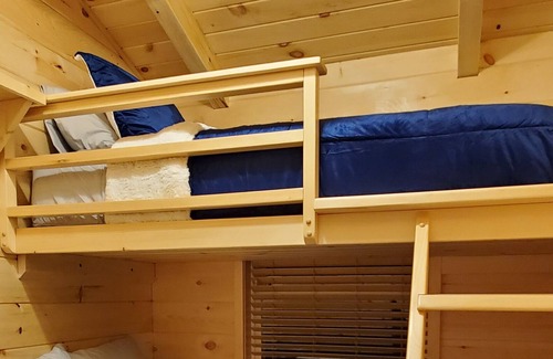 Malone Cabin | Modern Tiny Home Cabin w/ Hot Tub next to Titus Mtn Ski & Malone Golf Club