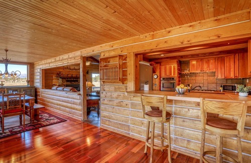 Pagosa Springs House | Mountain Sunset Cabin: Stunning Views, Foosball, Outdoor Fireplace, 30 Min to Wolf Creek Ski Resort!