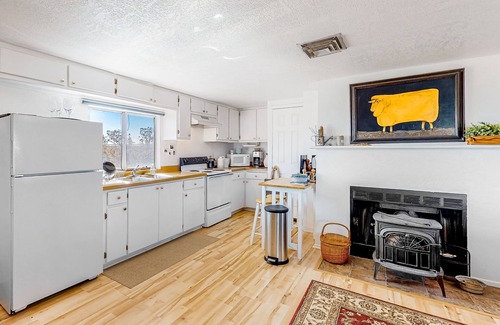 Marvel House | Mountain view home with pool, covered patio, & fireplace - secluded location