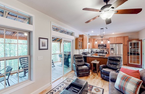 Sylva House | Mountain-view retreat with a wood-burning fireplace, grill, AC, & W/D