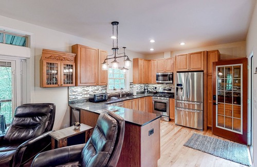 Sylva House | Mountain-view retreat with a wood-burning fireplace, grill, AC, & W/D