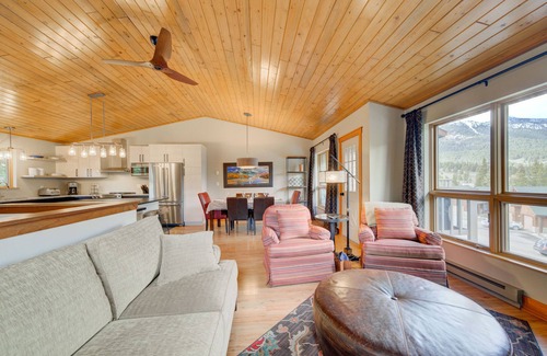 Big Sky Condo | MOUNTAIN VIEWS, HOT TUB & SAUNA! Cozy fireplace, minutes from the slopes!