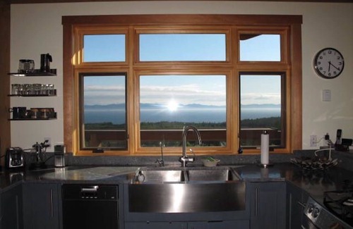 Juan de Fuca Electoral Area House | Mystic Beach Vacation Home-Oceanview modern timberframe with hot tub