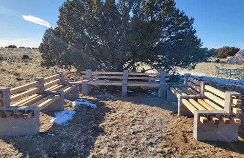 Chambers RV Rental | Naturistic Bell Tent with Firepit Overlooking the Mountains!