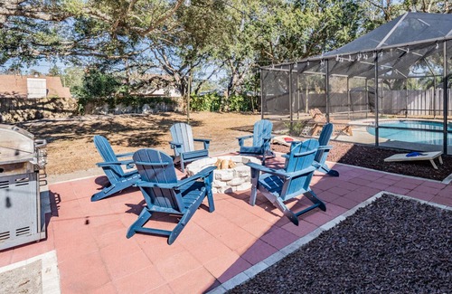 Clearwater House | NEW Coastal 3BR Oasis | Heated Pool & Spa, Fire Pit, Game Room