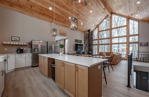 Waterfront Greens House | New! Discover Serendipity: Lake Front, Dogs Ok, Pool, Hot Tub!