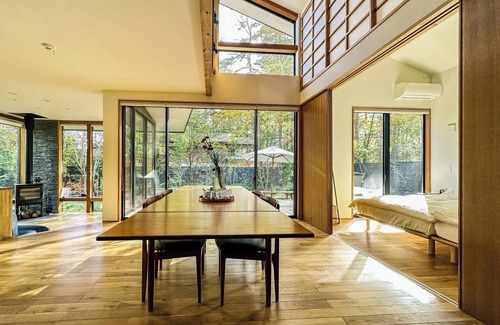 Kirizumi Onsen Hotel | New Open Karuizawa Style Villa MIDORI Private yard Luxury kitchen 3 bedrooms/Kitasaku-gun Nagano
