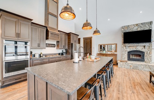 Dayton House | Newly built mountain home with water views, balcony, two kitchens, & W/D